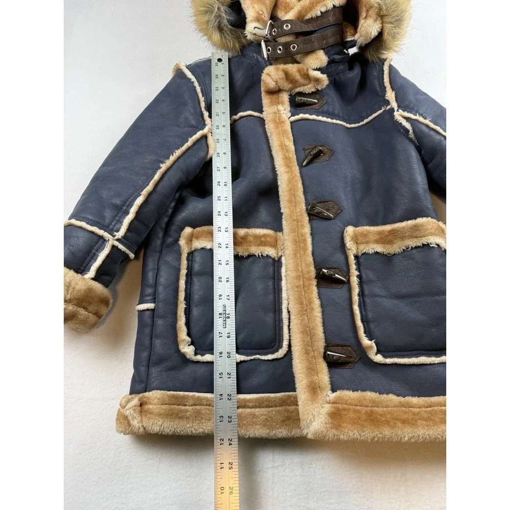 JORDAN CRAIG NAVY DENALI SHEARLING JACKET WITH FAUX FUR LINING Size 10